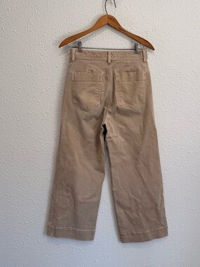 Gap high rise wide leg crop tan cotton khaki chino pants 4